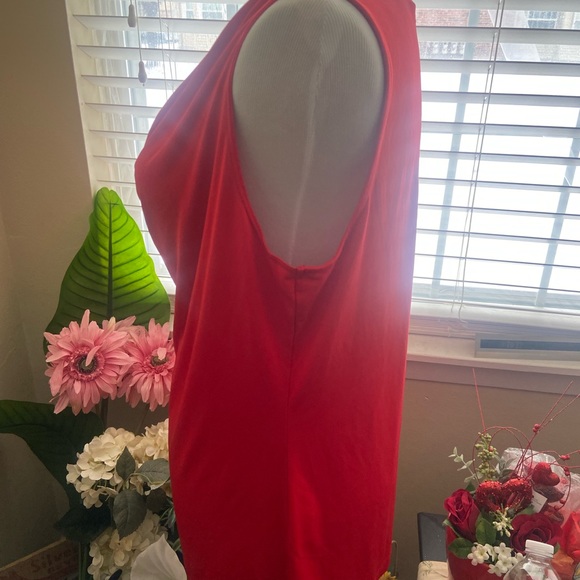 Calvin Klein sleeveless dressy draped top w/embellishment tiger stone attached - Picture 6 of 6